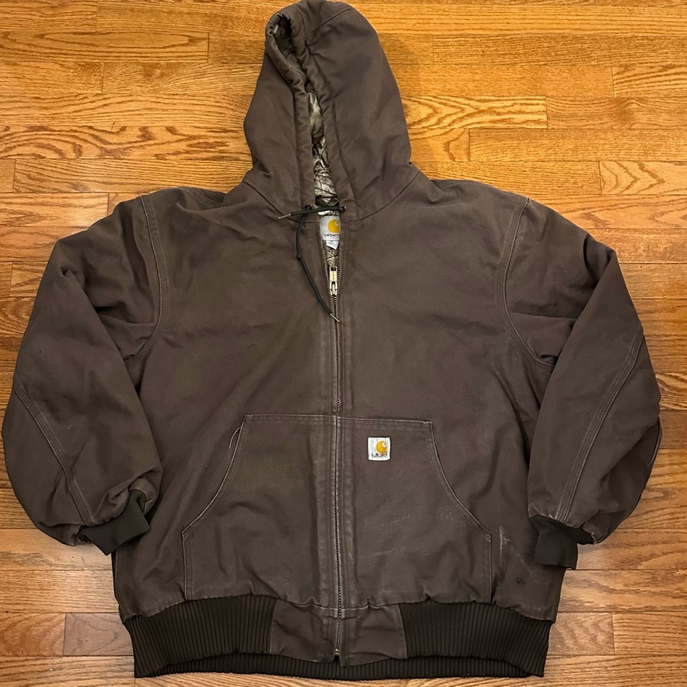 Carhartt Men’s RealTree Camo Lining zip up hooded Jacket size XL